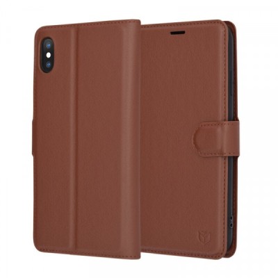 Husa pentru Apple iPhone XS Max, Techsuit, Leather Folio, Maro foto