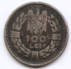 Romania 100 Lei 1932 - Carol II, Argint, Heaton Mint, KM-52 foto