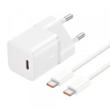 Incarcator Retea Cu Cablu USB-C Baseus GaN5, 20W, 3A, 1 x USB-C, Alb P10110900213-01