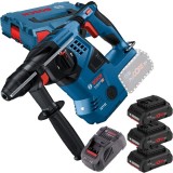 Bosch GBH 18V-28 C + 0615990L1R - Rotopercutor SDS-Plus 3.3 J + Set 3 acumulatori si incarcator Li-Ion 18 V 4 Ah valiza speciala