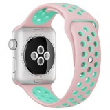 Cumpara ieftin Curea iUni compatibila cu Apple Watch 1/2/3/4/5/6/7, 44mm, Silicon Sport, Pink/Blue