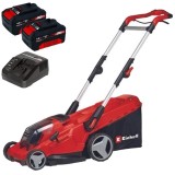 Einhell GP-CM 36/41 Li PXC + Twinpack + 4514095 - Masina de tuns iarba 41 cm 50 l + Set 2 acumulatori si incarcator Li-Ion 18 V 4 Ah