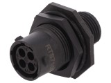 Conector circular soclu pentru montare pe panou cu piuliță din față