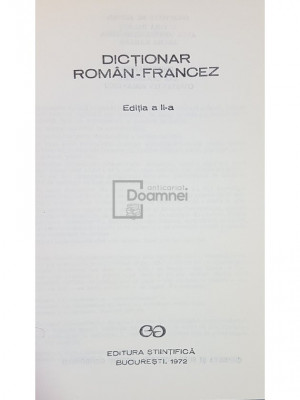 Elvira Balmus - Dictionar roman-francez (editia 1972) foto