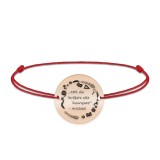 Courage - Bratara personalizata snur 90% din invatare este incurajare din argint 925 placat cu aur roz