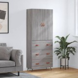 Cumpara ieftin Dulap &icirc;nalt, gri sonoma, 69,5x34x180 cm, lemn compozit
