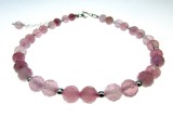 Cumpara ieftin Bratara turmalina roz naturala fatetată cu argint