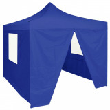 Cort de petrecere pliabil cu 4 pereti, albastru, 2 x 2 m, otel GartenMobel Dekor, vidaXL