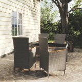 vidaXL Set mobilier de exterior cu perne, 5 piese, gri, poliratan 3094935