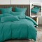 Lenjerie de pat natur uni stripe 6 piese cu husa (turcoaz)