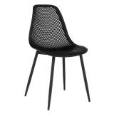 Cumpara ieftin Scaun Negru Mobikon Tegra 37x53x86 cm, Plastic/Metal, Rezistent 90kg, Pentru Gradina/Exterior