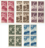 |Romania, LP 221/1947, A.G.I.R., blocuri de 4 timbre, MNH, Nestampilat