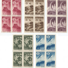 |Romania, LP 221/1947, A.G.I.R., blocuri de 4 timbre, MNH