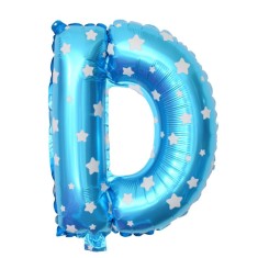 Balon Folie Metalizata Litera D, Pai inclus Albastru
