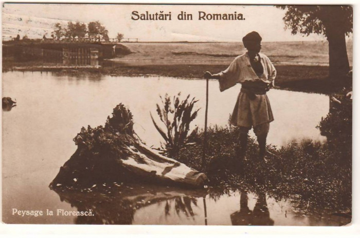 SV * PEISAJ LA FLOREASCA * azi cartier in Bucuresti circulata 1910 RARA !!!