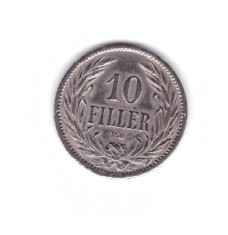Moneda Ungaria 10 filler 1909, stare buna, curata