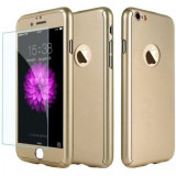 Husa Full Cover 360&amp;deg; fata + spate + geam sticla pentru iPhone 6 / 6S Gold, MyStyle
