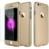 Husa Full Cover 360&amp;deg; fata + spate + geam sticla pentru iPhone 6 / 6S Gold