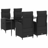 vidaXL Set masă de canapea 5 pcs Rattan PE și oțel acoperit cu pulbere 3422460