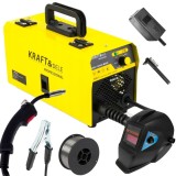 Aparat, invertor de sudura MIG 200A sarma fara gaz + masca automat + fir sudura (KD810+M+F)