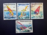 Republica Populară Congo 1983 - Seria Completă Jocurile Olimpice de Vară din Los Angeles 1984 / Windsurfing 4 Valori Ștampilat - Cod: -SW13