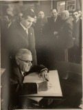 Anii 60 - 70, Foto2 Nicolae Ceausescu intalnire oficala (posibil Antonin Novotny) 22 x17 cm comunism, epoca de aur, Romania, istorie, politica externa