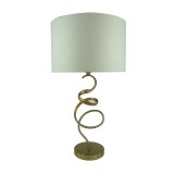 Cumpara ieftin Veioza Valou E27 aluminiu auriu si tesatura alba 35x35x65 cm
