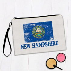 New Hampshire : Cadou Geanta de machiaj : Flag Distressed Souvenir State SUA Coleg de Craciun foto