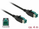 Cablu PoweredUSB 12V T-T 4m pentru POS/terminale, Delock 85495