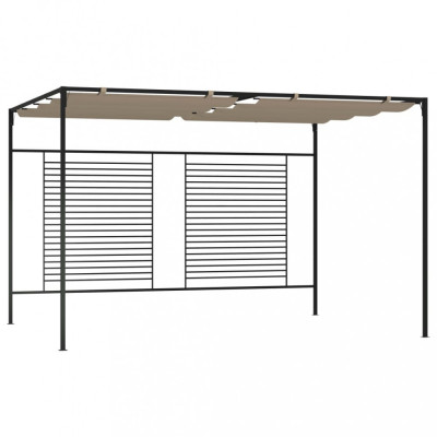 Gossi pavilion gradina, acoperis retractabil gri taupe 3x4x2,3 m 180 g/m2 foto