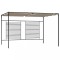 Gossi pavilion gradina, acoperis retractabil gri taupe 3x4x2,3 m 180 g/m2