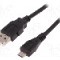 Cablu USB A mufa, USB B micro mufa, USB 2.0, lungime 1.8m, negru, QOLTEC - 52326