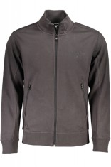 Bluza barbati cu fermoar si imprimeu cu logo gri inchis (Marime: 2XL) foto