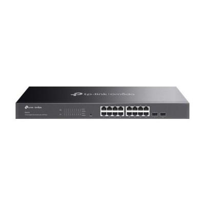 Switch 16 porturi RJ45 Gigabit, 2 x SFP Gigabit, L2 Management, 1U - TP-Link Omada SG2218 SafetyGuard Surveillance foto