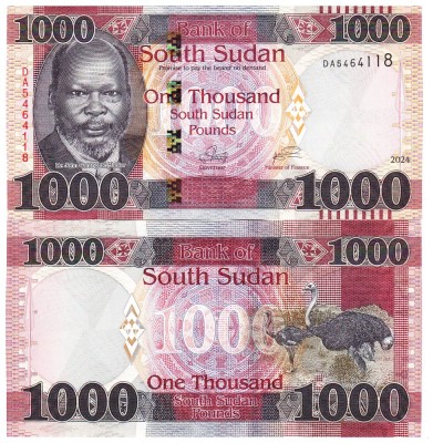 Sudanul de Sud 1 000 1000 Pounds 2024 P-17 UNC foto