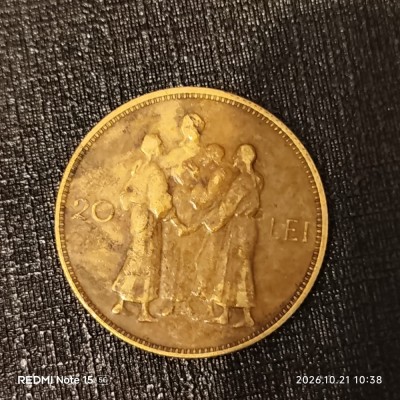 Moneda 20 lei 1930 Hora foto