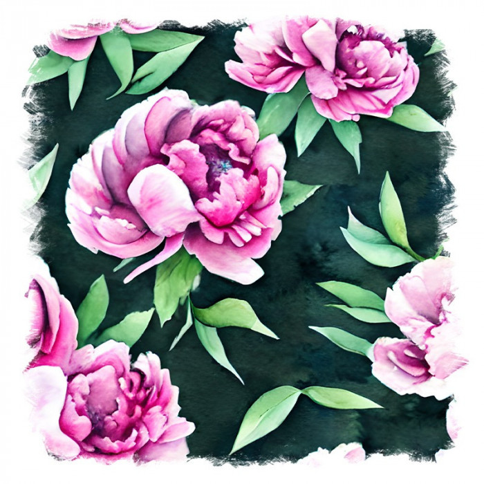 Sticker decorativ Trandafiri, Roz, 55 cm, 11748ST