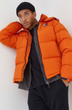 Tommy Jeans geaca de puf barbati, culoarea portocaliu, de iarna