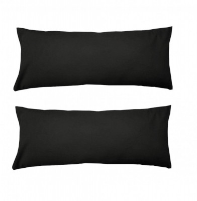 Set 2 Perne cervicale dreptunghiulare, 50 x 20cm, pline cu Puf Mania Relax, culoare negru foto