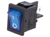 Rocker DPST ON-OFF 6A/250VAC cu lampă neon albastră