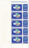 Romania, LP 1245a/1990, Ziua marcii post. romanesti, cu vineta, straif de 5, MNH