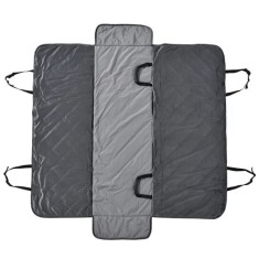 Husa bancheta auto pentru protectie si transport caini, catifea si bumbac, gri, 165x145 cm foto