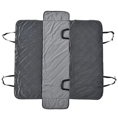 Husa bancheta auto pentru protectie si transport caini, catifea si bumbac, gri, 165x145 cm foto