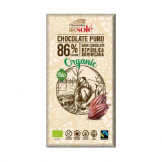 Ciocolata neagra bio 86% cacao, 100g Chocolates Sole