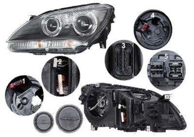 Far Bmw Seria 6/6 Gc (F08/F12/F13), 02.2011-, fata, Dreapta, bi-xenon; cu lumini pentru curbe; cu LED daytime running light; D1S+H3+LED+PY24W; electr foto