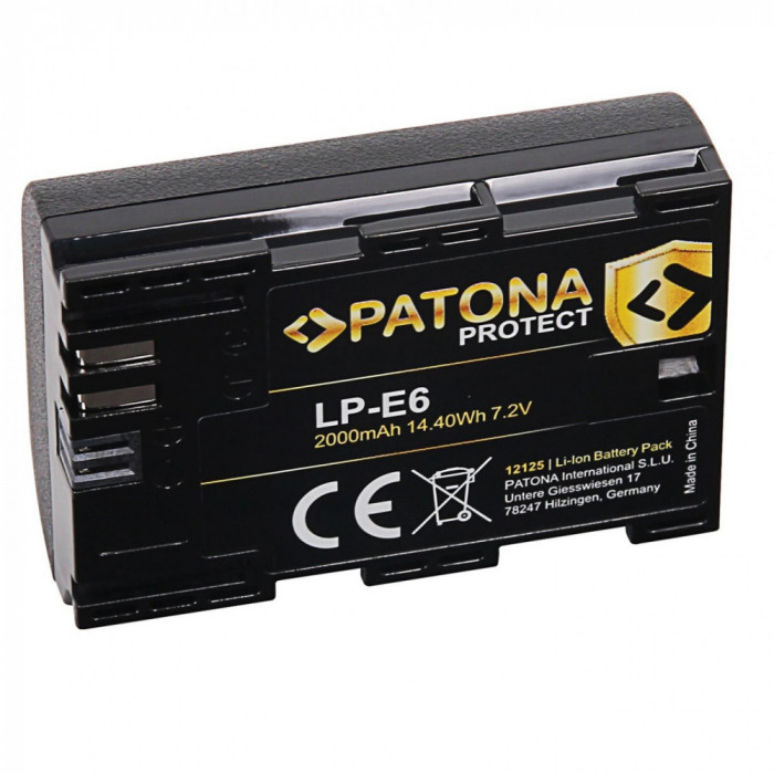 Acumulator Patona Protect LP-E6 2000mAh compatibil Canon EOS 5D Mark II III IV 7D 60D 70D 80D 6D 5D -12125