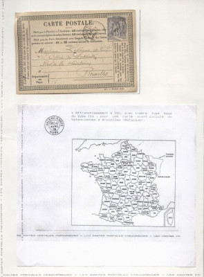 France 1878 Old postcard Postal stationery Valenciennes Bruxelles DB.310 foto