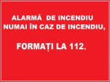 Placuta pentru alarma de incendiu numai in caz de incendiu formati 112