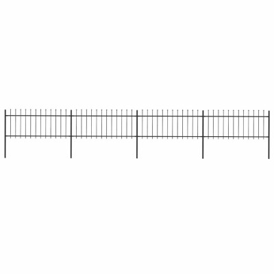 vidaXL Gard de grădină cu v&amp;acirc;rf tip suliță din oțel 714,5x80 cm, negru 277605 foto
