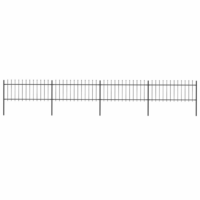 vidaXL Gard de grădină cu v&acirc;rf tip suliță din oțel 714,5x80 cm, negru 277605